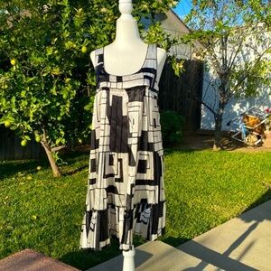 EYESHADOW BLACK WHITE MINI DRESS BRAT GIRL SUMMER Sleeveless Empire Wai…